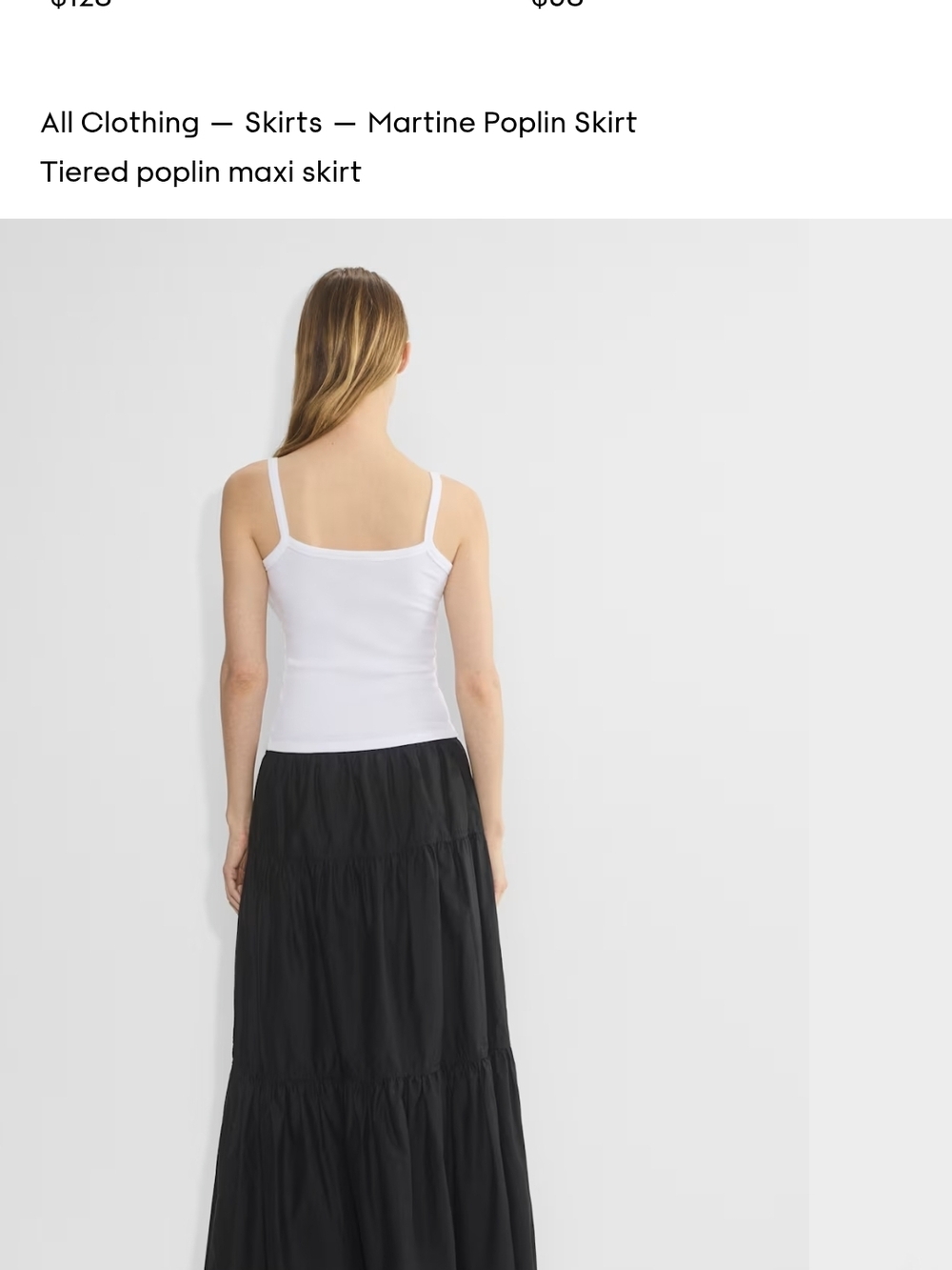 Aritzia Black Tiered Poplin Maxi Skirt